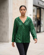 Zumieze - Notal | Sequin-Embellished Relaxed-Fit Hoodie Women