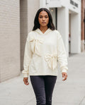 Zumieze - Dasil | Loose-Fit Bow-Appliqué Hoodie Women