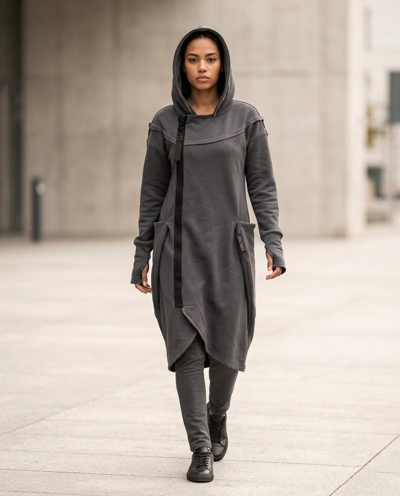 Zumieze - Ellor | Asymmetrical Hooded Coat Women