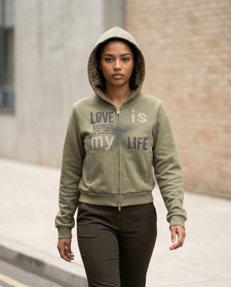 Zumieze - Ralin | Zip-Up Printed Hoodie Women