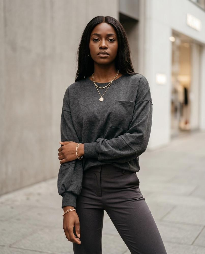 Zumieze - Elsen | Relaxed-Fit Melange Sweatshirt Women