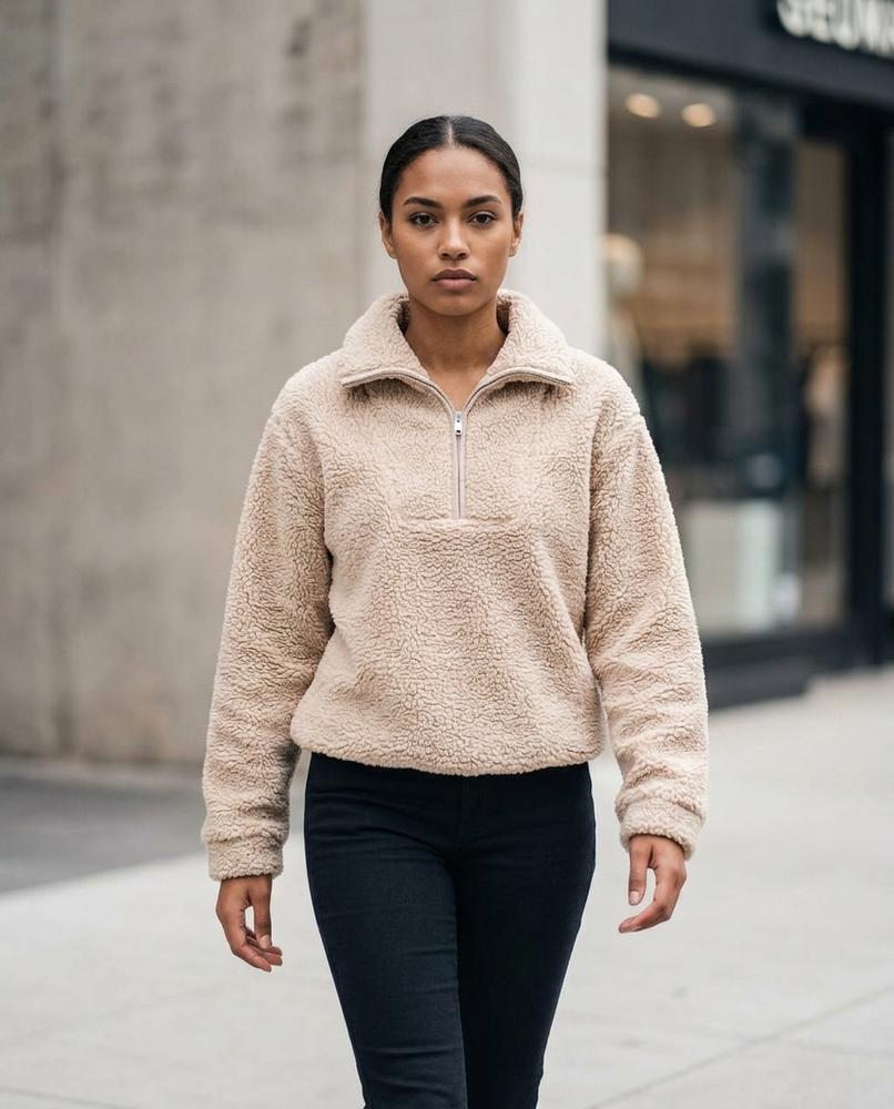 Zumieze - Kalom | Sherpa Half-Zip Sweatshirt Women
