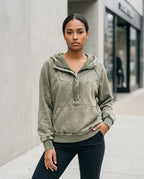 Zumieze - Vever | Washed Half-Zip Hoodie Women