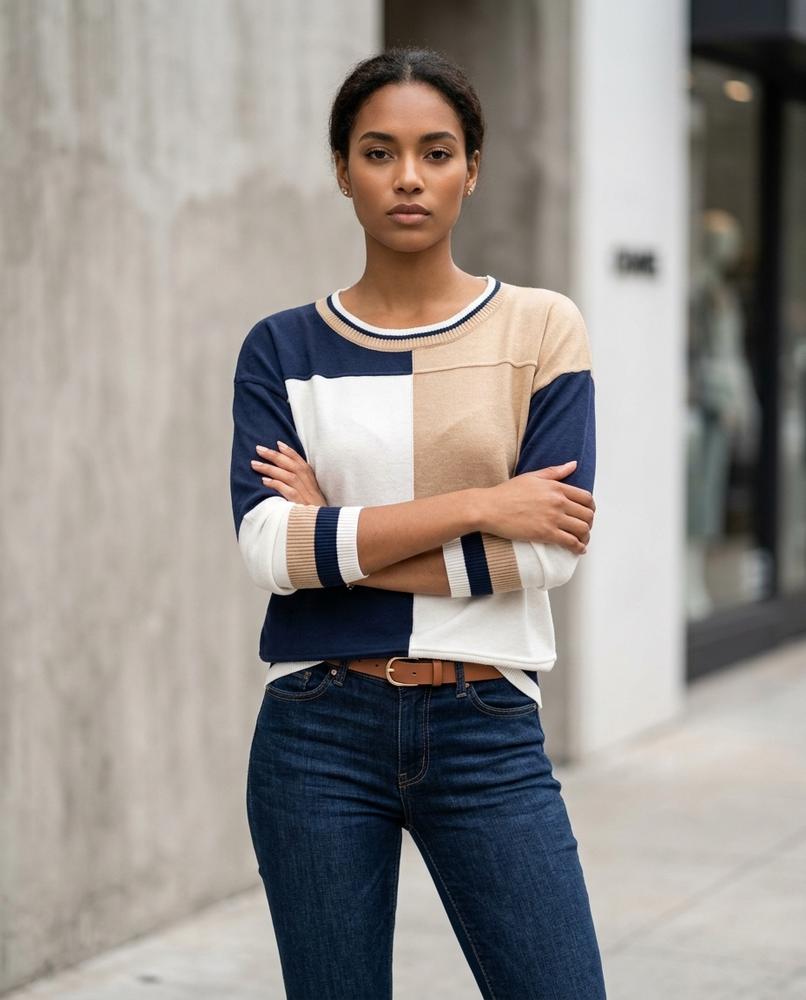 Zumieze - Nesen | Color-Block Knitted Sweater Women