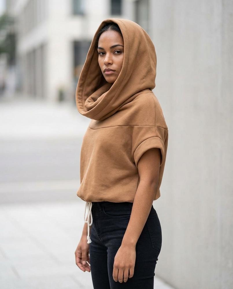 Zumieze - Cokar | Short-Sleeved Cowl-Neck Hoodie Women