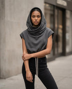 Zumieze - Cokar | Short-Sleeved Cowl-Neck Hoodie Women