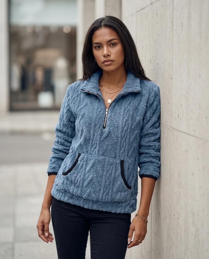 Zumieze - Semar | Textured Half-Zip Sweater Women