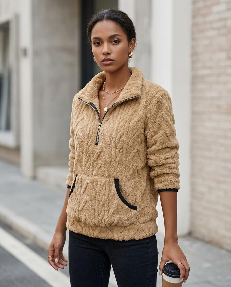 Zumieze - Semar | Textured Half-Zip Sweater Women