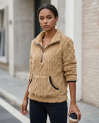 Zumieze - Semar | Textured Half-Zip Sweater Women