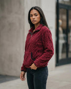 Zumieze - Semar | Textured Half-Zip Sweater Women