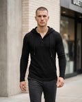 Zumieze - Colin | Waffle-Knit Henley-Neck Hoodie Men