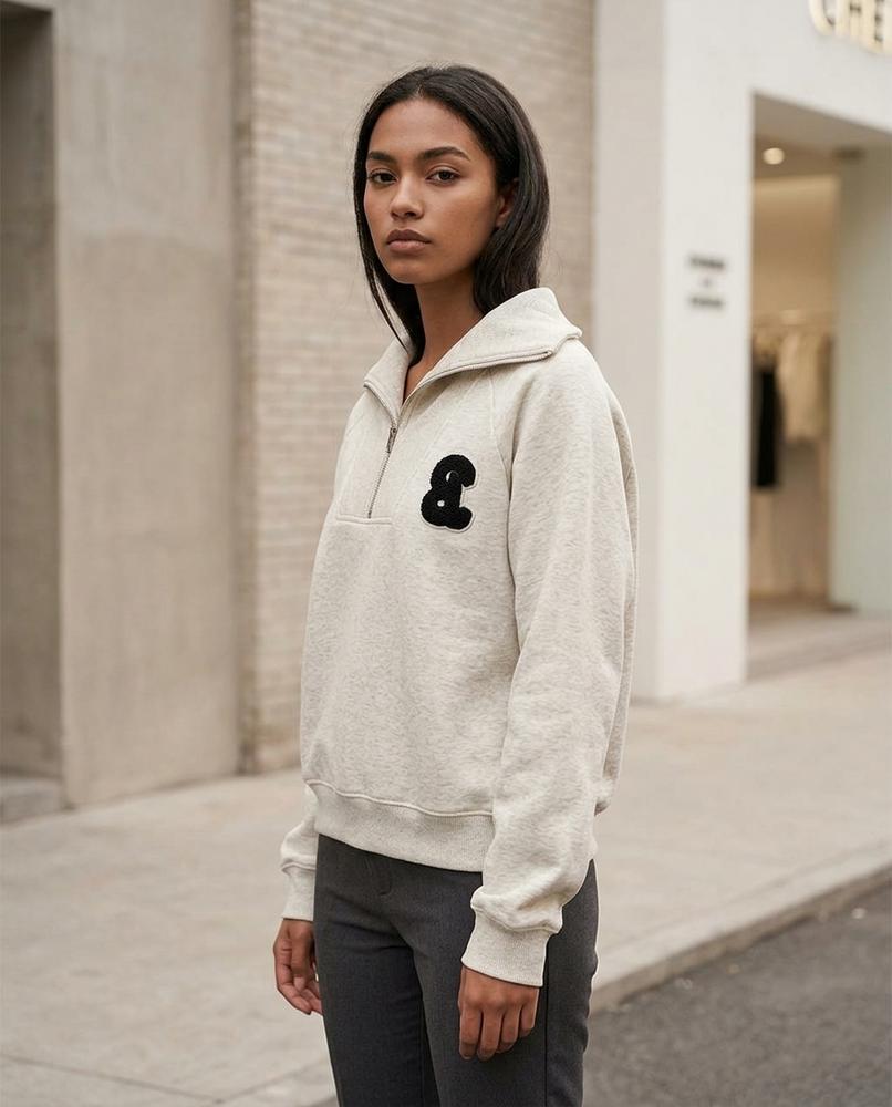 Zumieze - Serev | Half-Zip Melange Sweatshirt Women