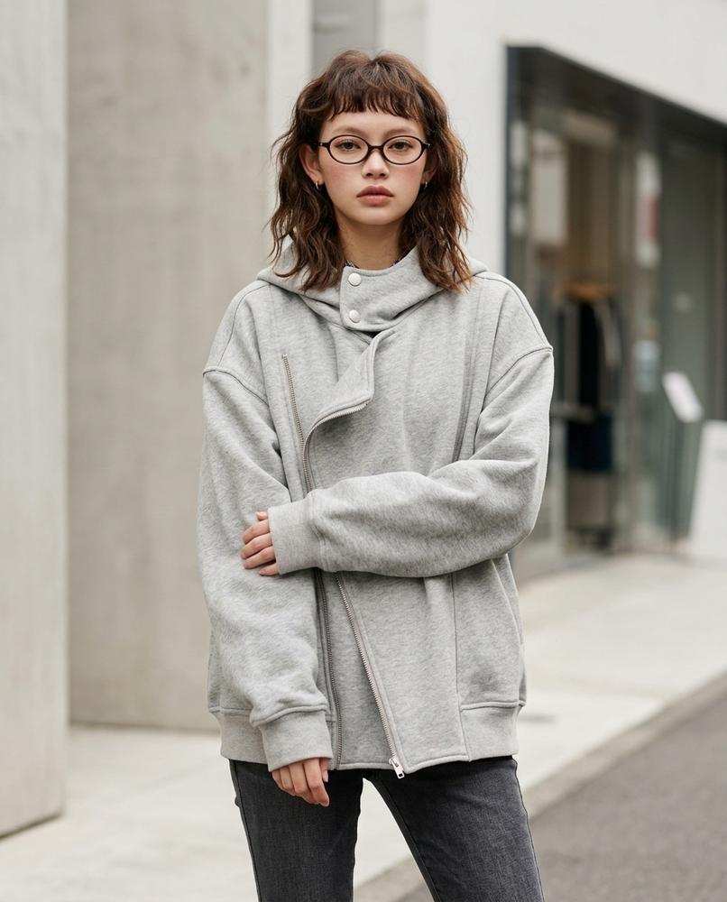 Zumieze - Vilan | Asymmetrical-Zip High-Collar Jacket Women