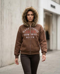 Zumieze - Caran | Zip-Up Fur-Trimmed Hoodie Women