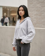 Zumieze - Dalom | Quarter-Zip Relaxed Fit Hoodie Women
