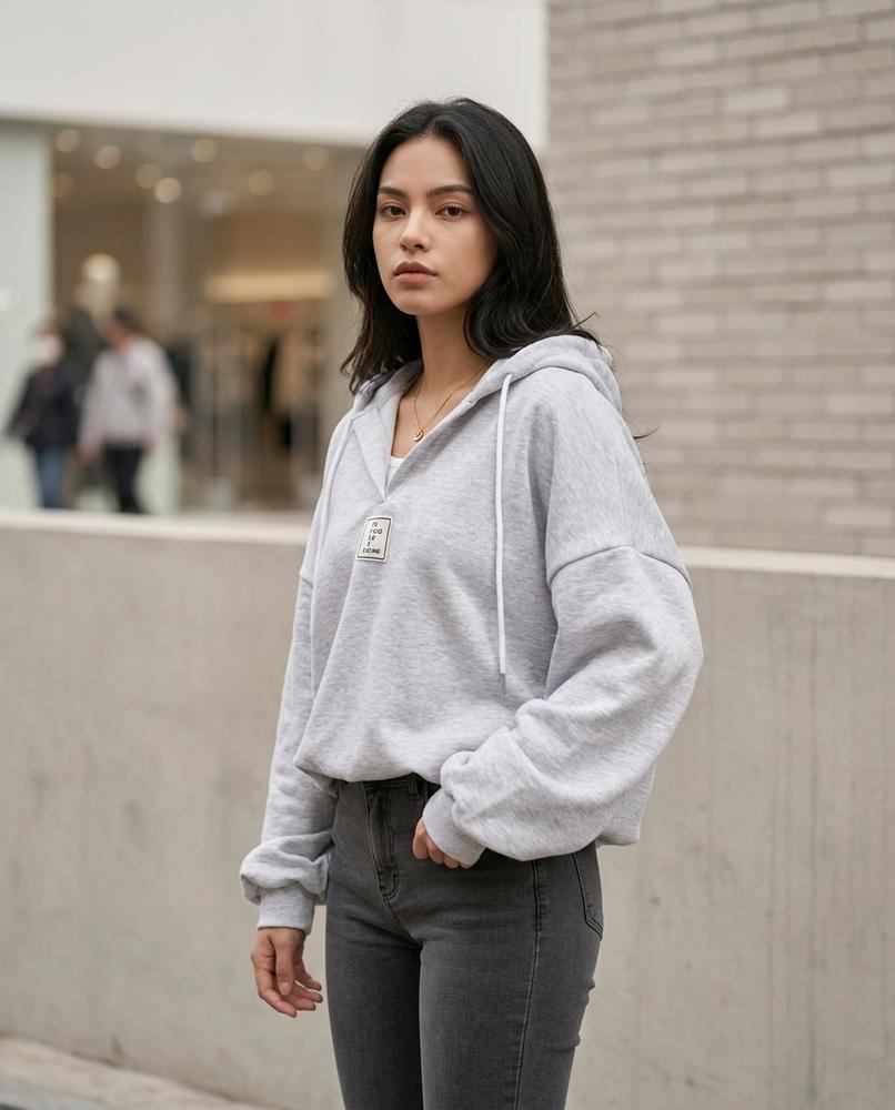 Zumieze - Dalom | Quarter-Zip Relaxed Fit Hoodie Women