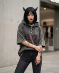 Zumieze - Zasel | Short-Sleeved Buttoned Hoodie Unisex