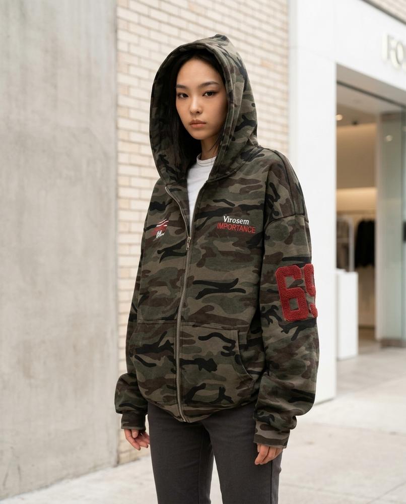 Zumieze - Viken | Zip-Up Camouflage Hoodie Unisex