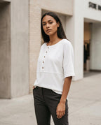 Zumieze - Nevar | Color-Blocked Waffle-Knit Top Women