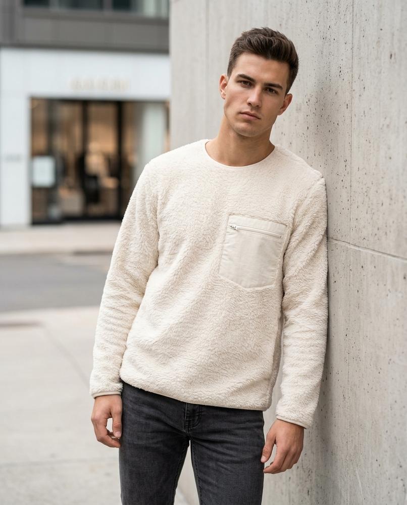 Zumieze - Zemel | High-Pile Crewneck Sweater Men