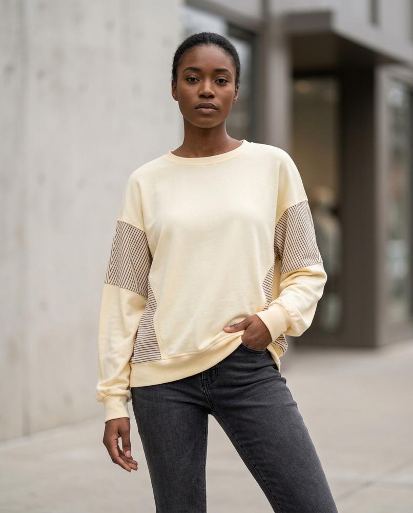 Zumieze - Varan | Paneled Striped Sweatshirt Women