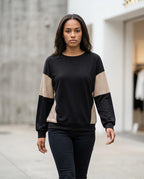 Zumieze - Varan | Paneled Striped Sweatshirt Women