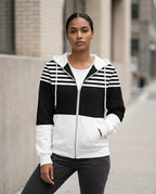 Zumieze - Saser | Striped Zip-Up Hoodie Women