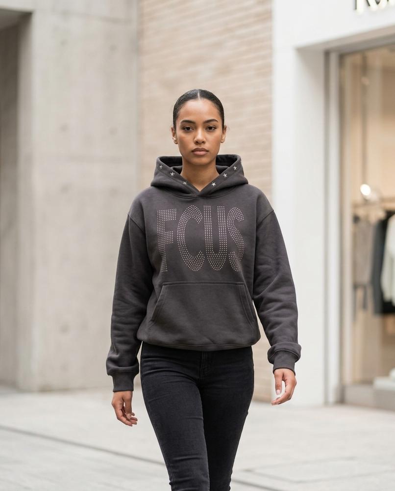 Zumieze - Yomor | Studded Relaxed Fit Hoodie Women