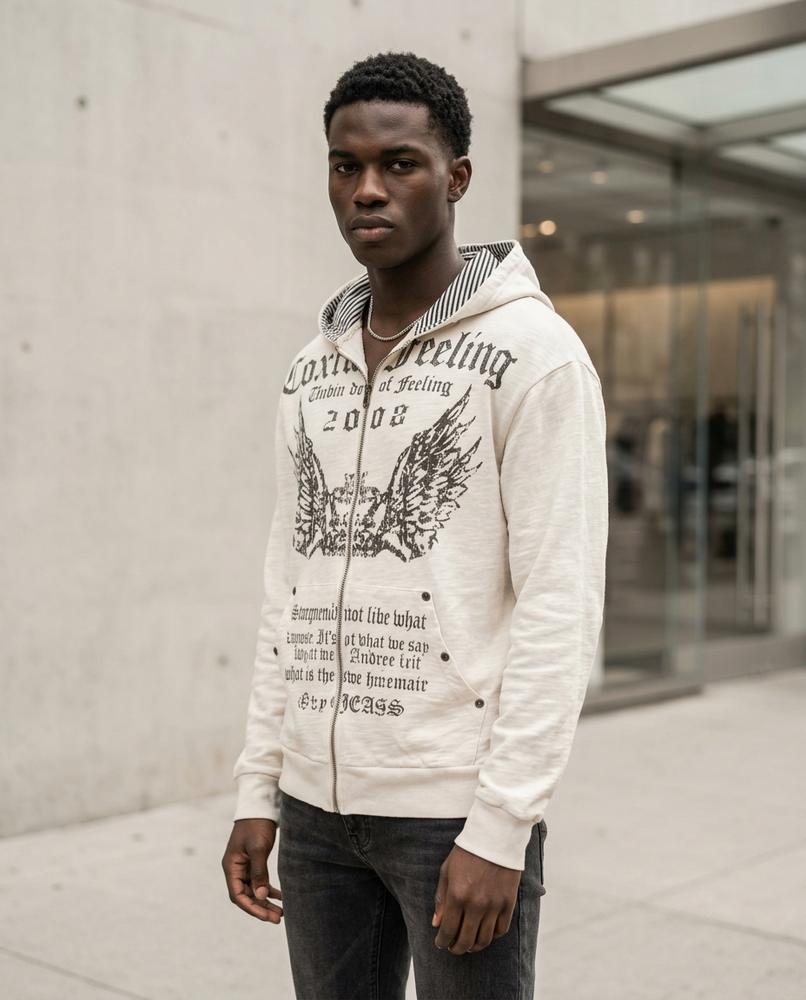 Zumieze - Kemin | Zip-Up Printed Hoodie Unisex