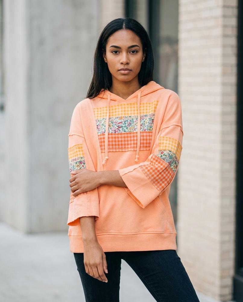 Zumieze - Lyram | Patchwork Relaxed-Fit Hoodie Women