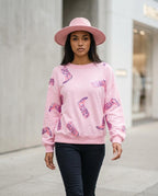 Zumieze - Lomar | Sequin-Embellished Relaxed-Fit Sweatshirt Women