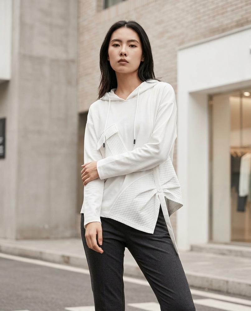 Zumieze - Nisin | Asymmetrical Textured Hoodie Women