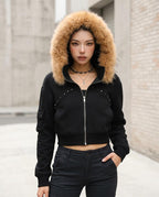 Zumieze - Lylor | Cropped Fur-Trimmed Jacket Women