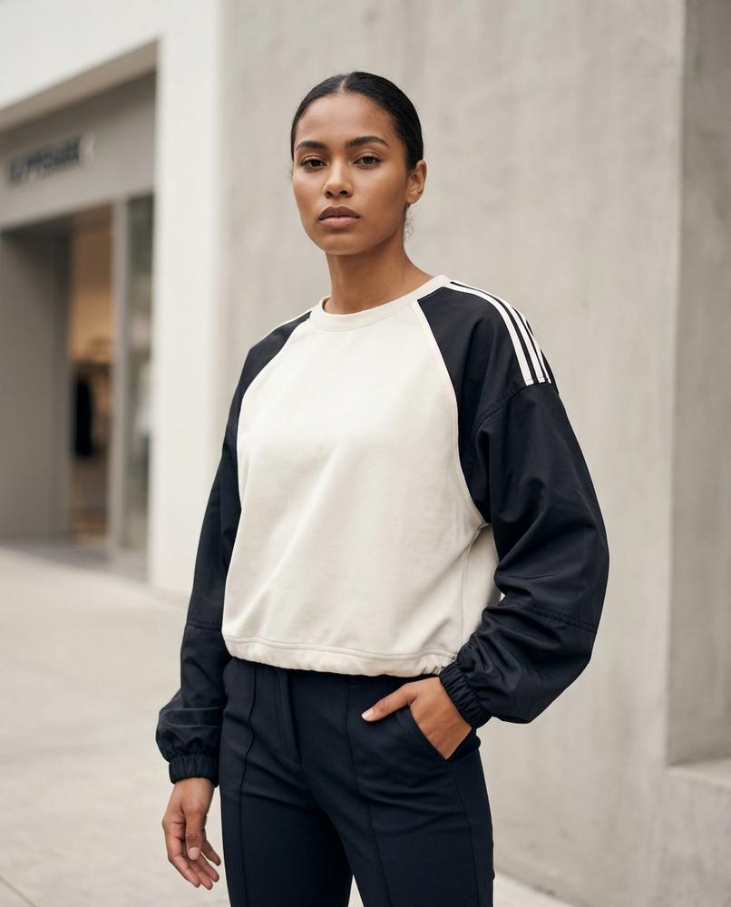 Zumieze - Letir | Color-Block Raglan-Sleeve Sweatshirt Women