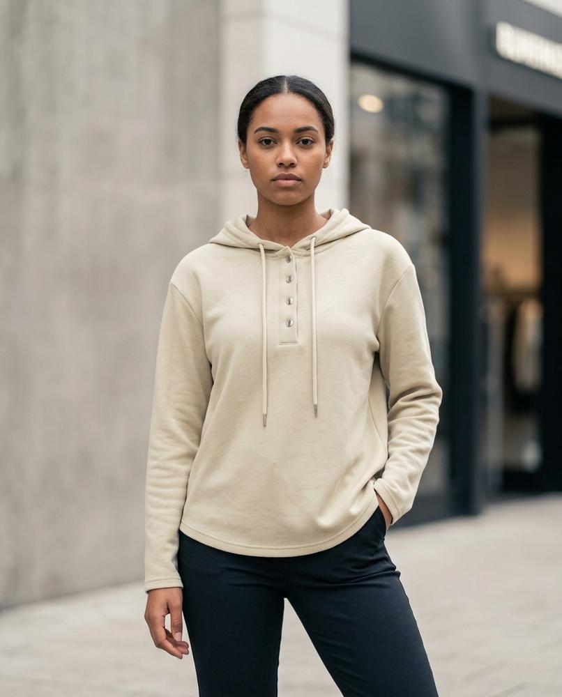Zumieze - Armir | Button-Placket Hooded Hoodie Men