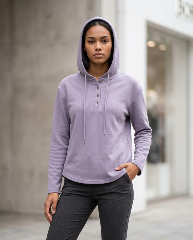 Zumieze - Armir | Button-Placket Hooded Hoodie Men