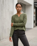 Zumieze - Dakar | Waffle-Knit Notched Neck Sweater Women
