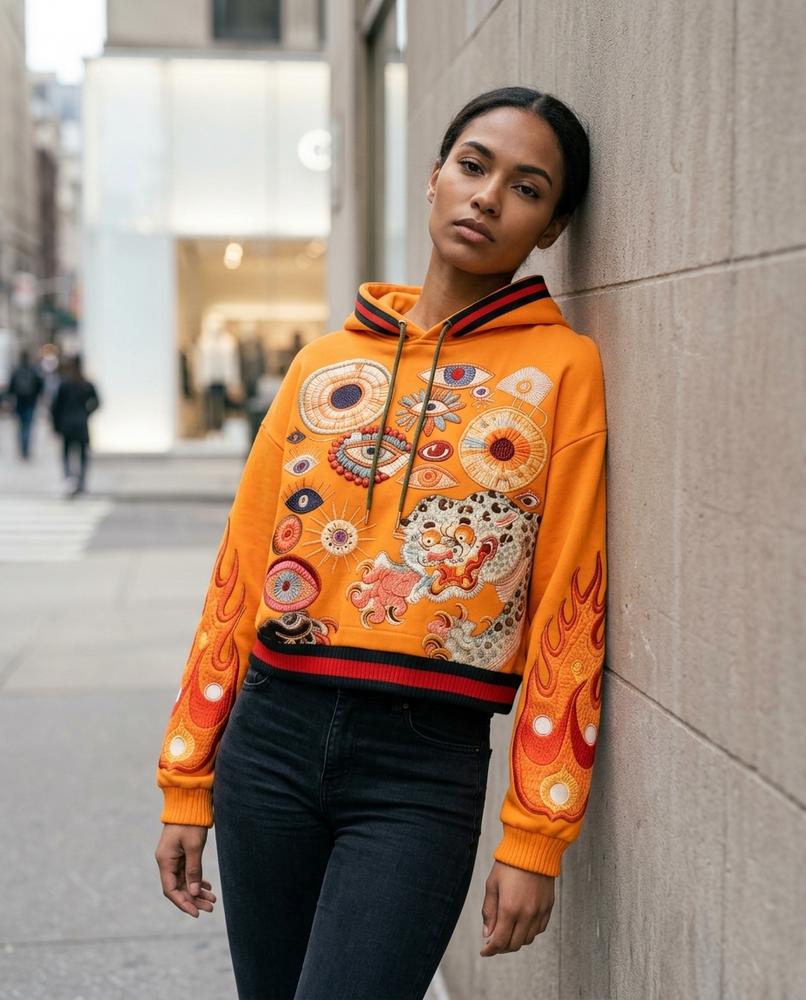 Zumieze - Nomon | Embroidered Cropped Hoodie Women
