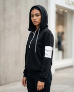 Zumieze - Veven | Quarter-Zip Contrast-Pocket Hoodie Women