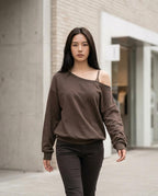 Zumieze - Yomin | Off-Shoulder Relaxed Fit Sweatshirt Women
