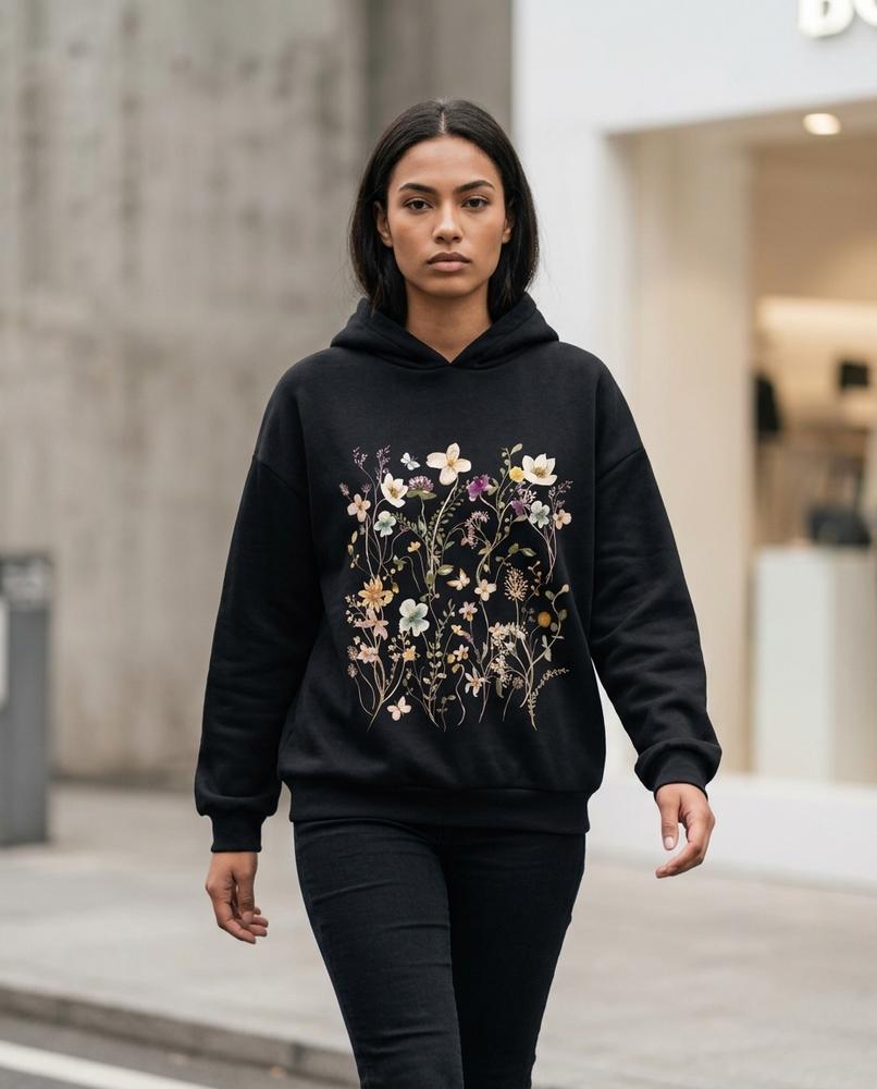 Zumieze - Tiron | Floral Print Relaxed Fit Hoodie Women