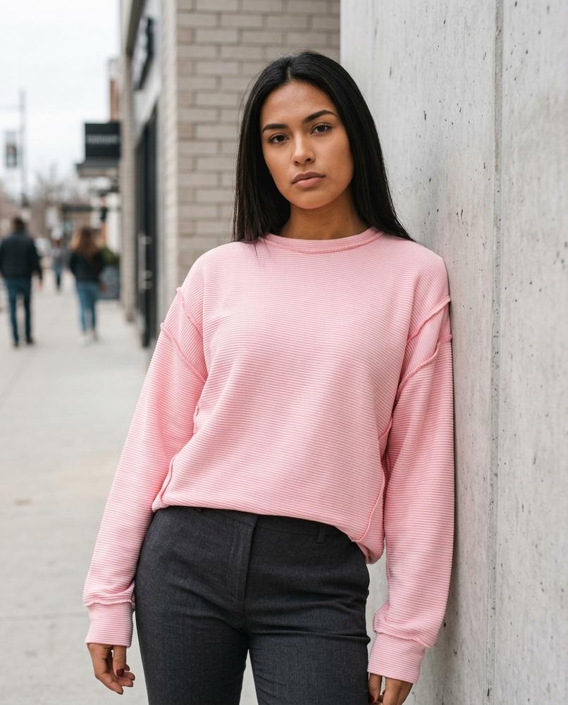 Zumieze - Losil | Ribbed Exposed-Seam Sweatshirt Women