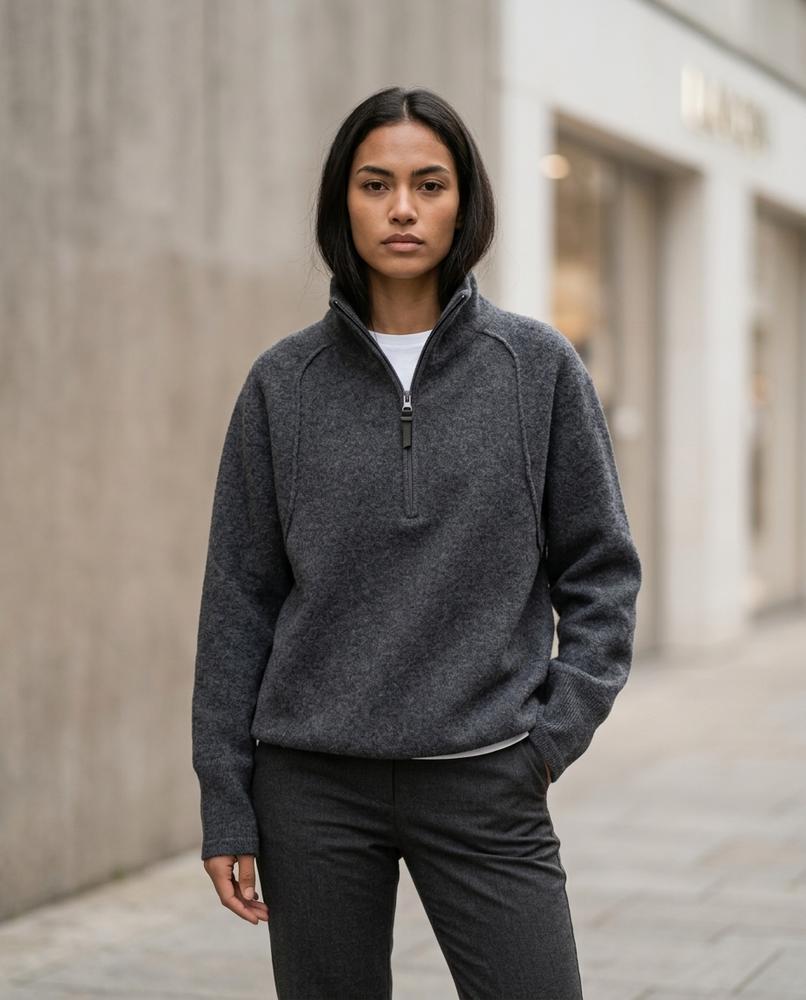 Zumieze - Daram | Quarter-Zip Raglan Sleeve Hoodie Women