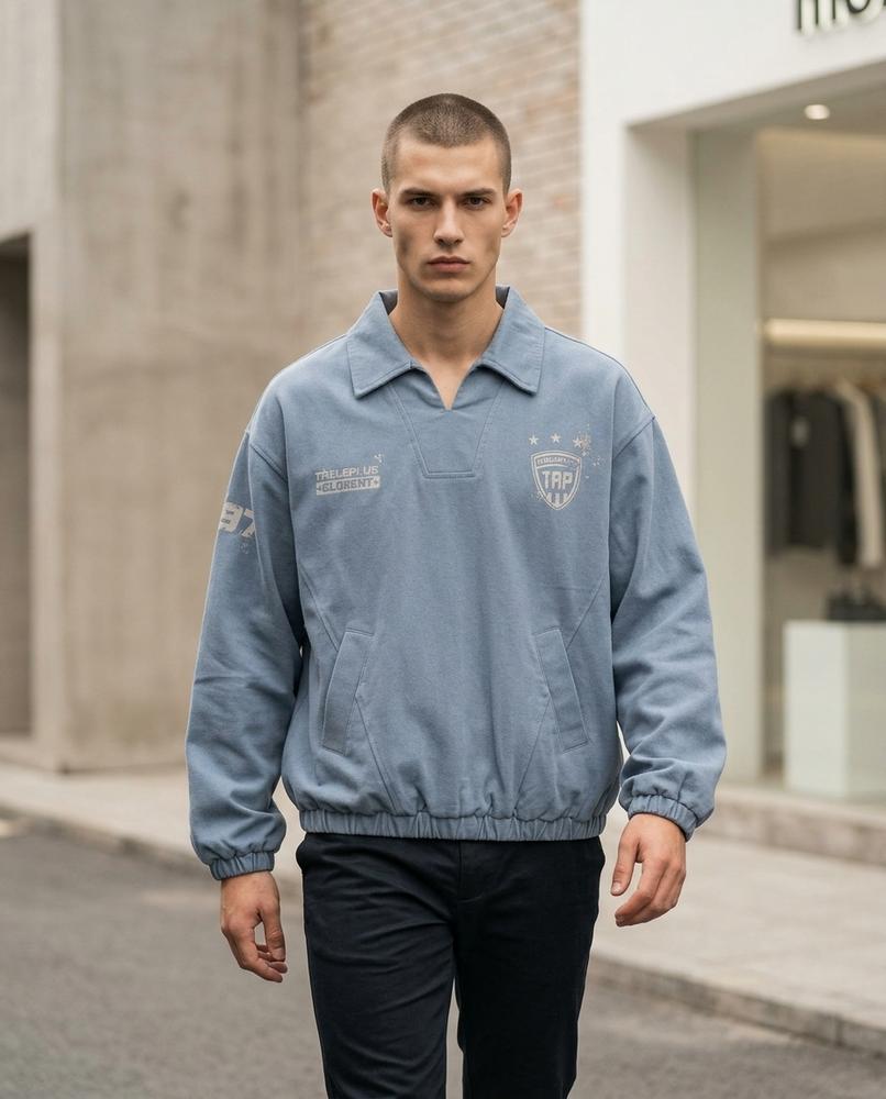 Zumieze - Keren | Collared Printed Sweatshirt Men