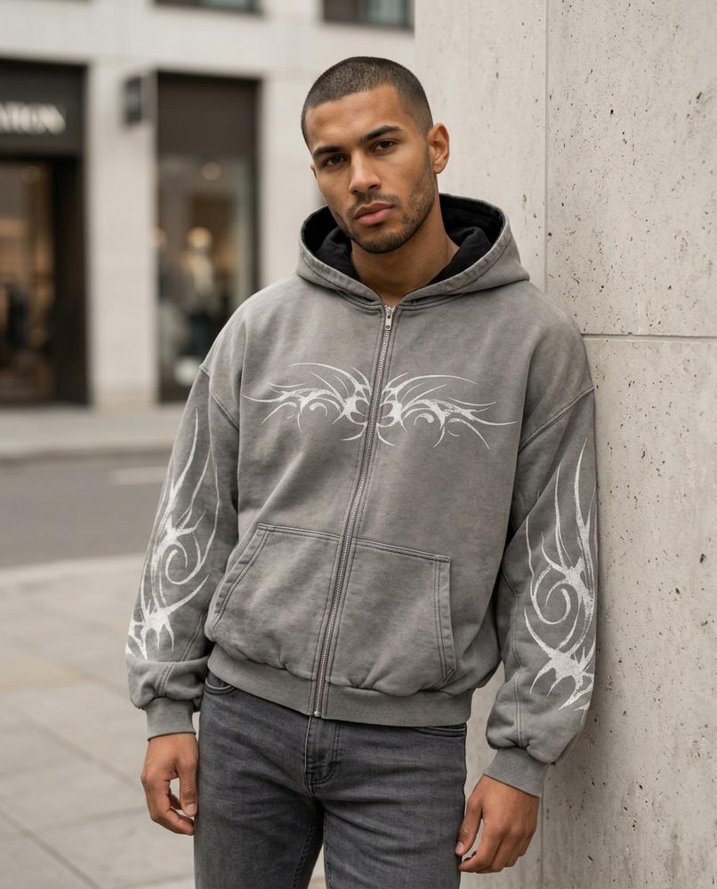 Zumieze - Vavel | Zip-Up Printed Hoodie Unisex
