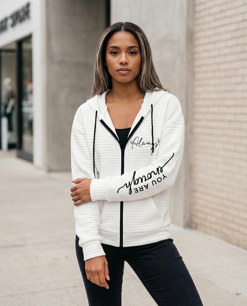 Zumieze - Lyron | Zip-Up Textured Hoodie Women