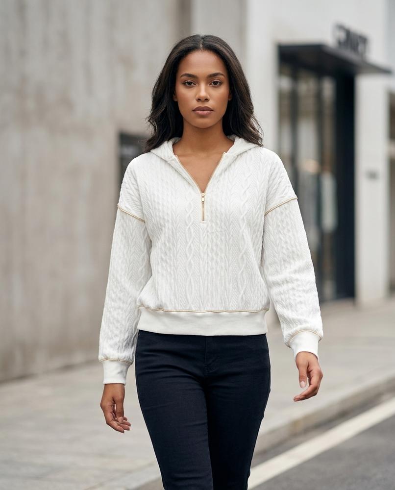 Zumieze - Kemon | Textured Half-Zip Sweatshirt Women