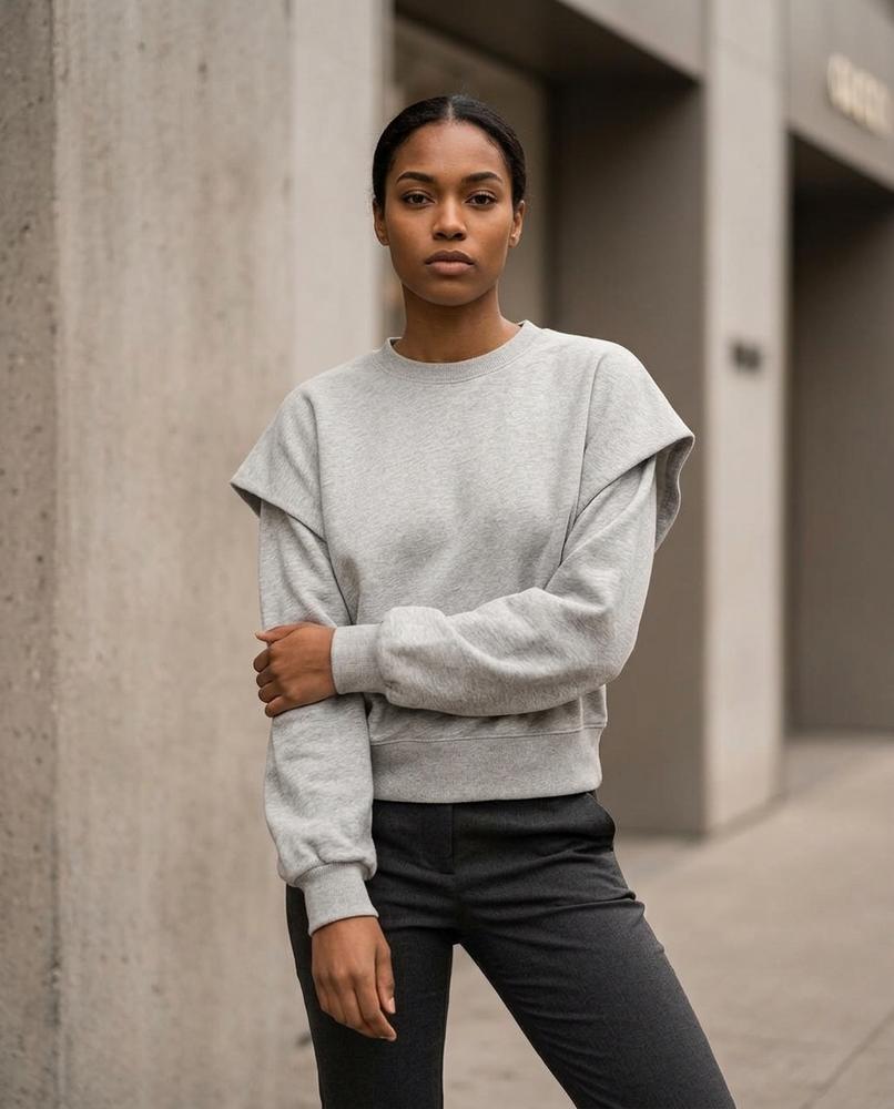 Zumieze - Nelen | Structured-Shoulder Relaxed-Fit Sweatshirt Women