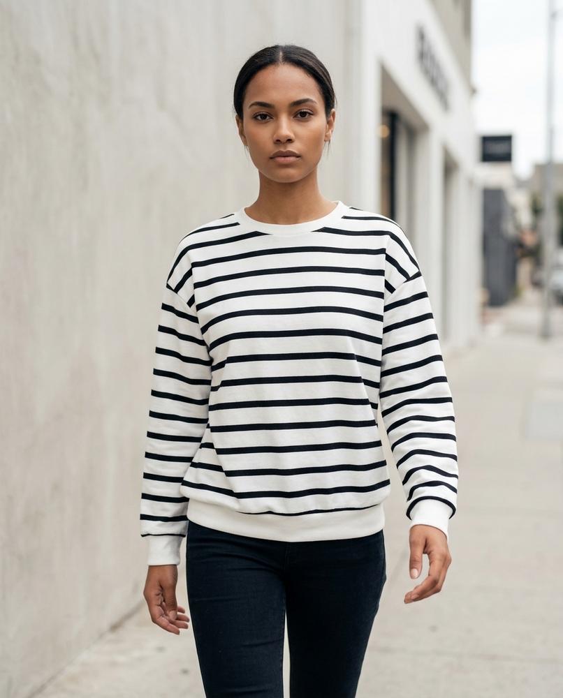 Zumieze - Talor | Striped Crewneck Sweatshirt Women