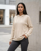 Zumieze - Rolan | Waffle-Knit Side-Slit Hoodie Women